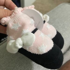 Mud Pie baby girl pink booties